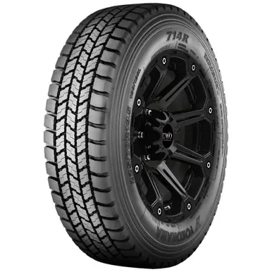 Sale 245/70R19.5 Yokohama 714R 136L Load Range H Black Wall Tire 120171402