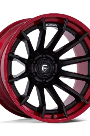 Fan Favorite Fuel 1PC FC403 BURN 6X135 24x12 -44 MATTE BLACK WITH CANDY RED LIP