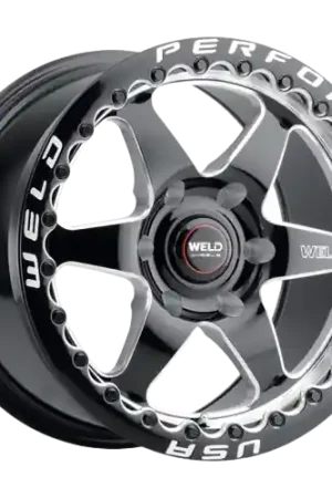 Buy Direct WELD Performance Ventura 6 Beadlock 6x127 20x9.5 +35 Gloss Black/Milled Diamond Cut Lip