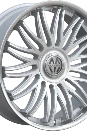 MASSIV 928 5X112/5X114.3 22x9 +40 SILVER BRUSHED STAINLESS LIP While Supplies Last