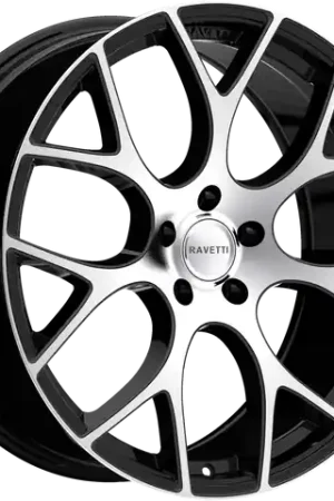 RAVETTI M8 5X108 18x8 +38 BLACK MACHINED Popular