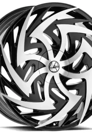 Popular Azara AZA-520 5x108/5x114.3 22x8.5 +38 Gloss Black & Machined
