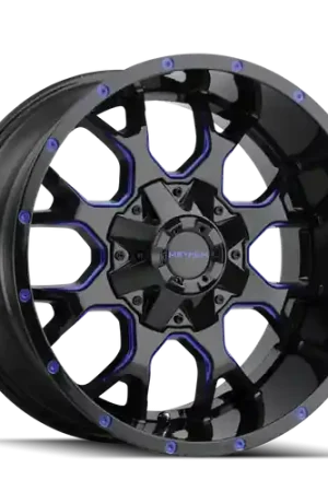 Price Cut Mayhem Warrior 8015 5x139.7/5x150 20x9+18 Black W/Prism Blue