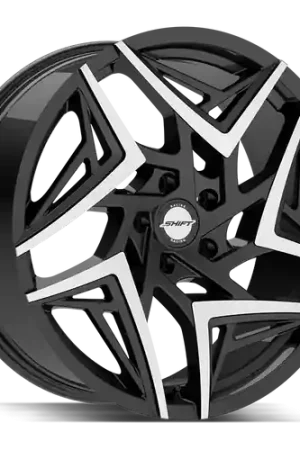 Shift Valve 5x100 18x8.5 +35 Gloss Black Machined Tips Flash Sale