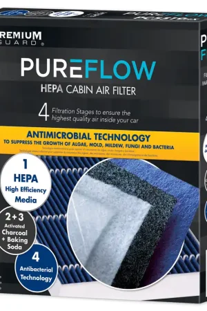 PUREFLOW 2024 Chevrolet Silverado 5500 HD Cabin Air Filter with HEPA and Antibacterial Technology, PC9958HX Grab Now