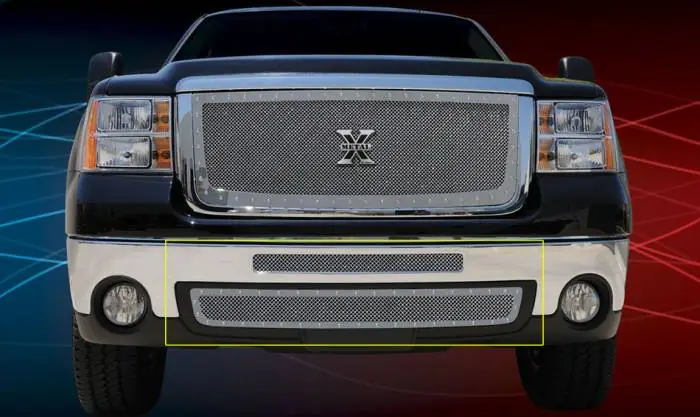 Big Sale GMC Sierra T-Rex X-Metal Series Studded Bumper Grille - Polished Stainless Steel - 2PC - 6722060