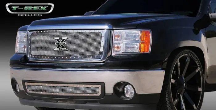 GMC Sierra T-Rex X-Metal Series Studded Main Grille - Polished Stainless Steel - 6712050 Instant Buy