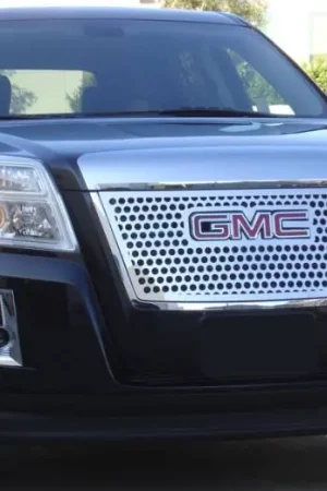 Top Rated GMC Terrain T-Rex Denali Style Stainless Steel Grille with Round Holes - Overlay with Logo Opening - 54154