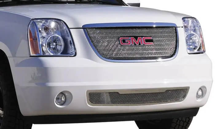 Original GMC Yukon T-Rex Sport Series Formed Mesh Grille - Stainless Steel - Triple Chrome Plated with Logo Opening - 44172