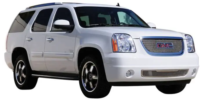 GMC Yukon T-Rex Upper Class Polished Stainless Mesh Grille with Formed Mesh - Overlay with Logo Opening - 54172 Weekend Sale