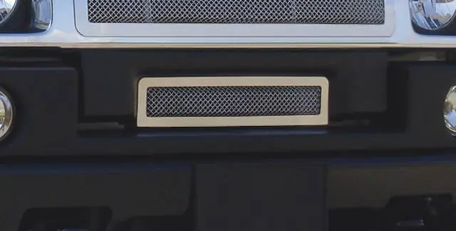 Buy Direct Hummer H2 T-Rex Upper Class Polished Stainless Bumper Mesh Grille with Formed Mesh Center - 55290