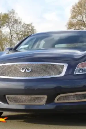 Clearance Infiniti G35 4DR T-Rex Upper Class Polished Stainless Mesh Grille with Formed Mesh Center - 54809