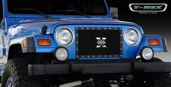Latest Jeep Wrangler T-Rex X-Metal Series Studded Main Grille - All Black - 1PC Custom - 6714901