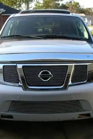Nissan Armada T-Rex Billet Grille Overlay - Bolt On Insert with Logo Opening - 3PC - 21784 Sale