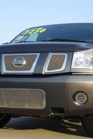 Express Delivery Nissan Titan T-Rex Upper Class Polished Stainless Mesh Grille - 3PC - 54780