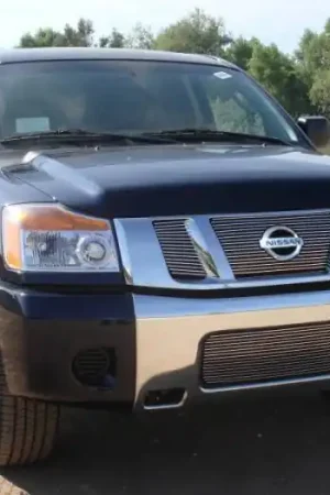 Nissan Titan T-Rex Billet Grille Overlay - Bolt On with Logo Opening - 3PC - 21783 Free Returns