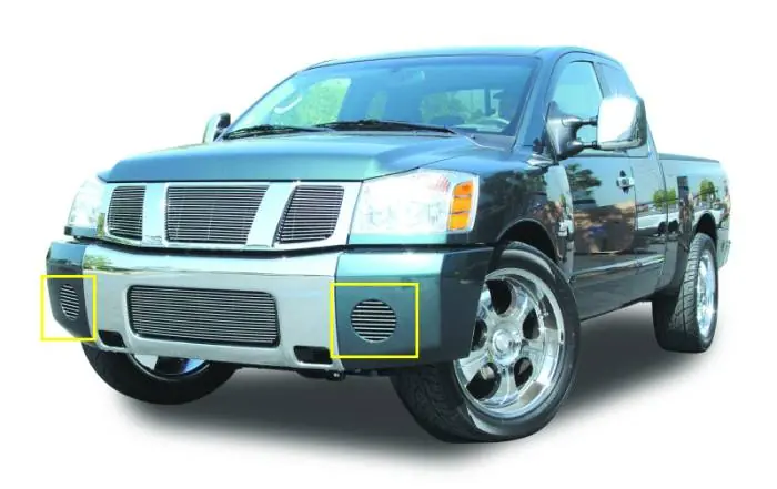 Top Pick Nissan Titan T-Rex Bumper Fog Lamp Area Billet Insert Grille - 2PC - 25781