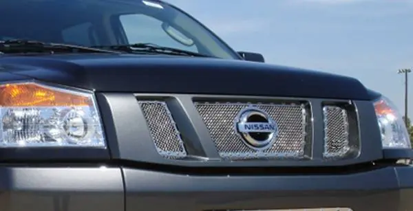 Nissan Titan T-Rex X-Metal Series Studded Main Grille - Polished Stainless Steel with Logo Opening - 3PC - 6717810 Low Price