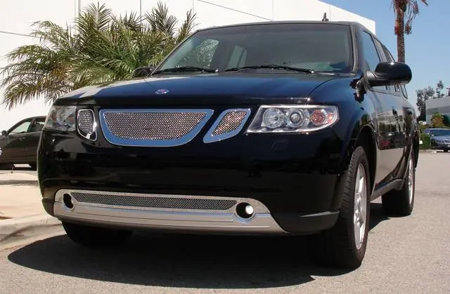 Shop Now Saab 9-7 T-Rex Upper Class Polished Stainless Mesh Grille - 3PC - 54305