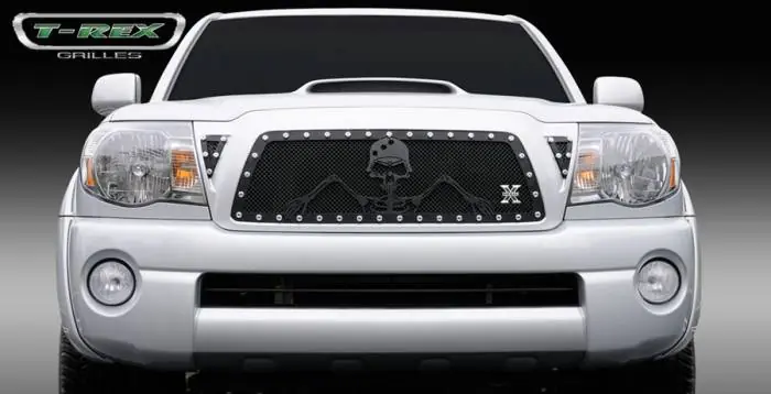Limited Time Toyota Tacoma T-Rex Urban Assault Grunt Studded Main Grille with Soldier - Black OPS Flat Black - 7118956