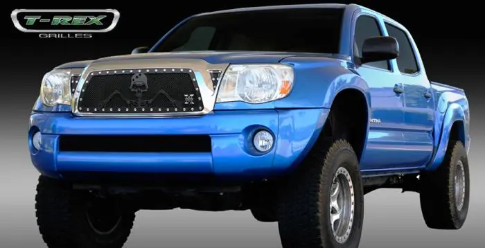 Toyota Tacoma T-Rex Urban Assault Grunt Studded Main Grille with Soldier - Black OPS Flat Black - 7119366 Warranty Included