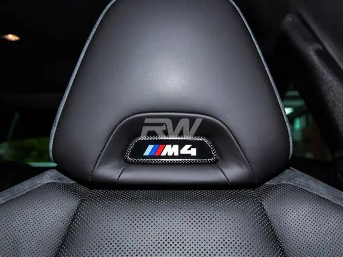 BMW M Carbon Fiber Seat Emblem Cover - CF Bucket Seats bmwg87047-2 Mega Sale