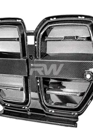 Buy Direct G8x M3/M4 SQ Style CF Grille With traffic Assistant + Black Mesh bmwg8x035-3