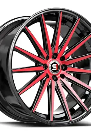 Spec-1 SP-69 4x100/4x114.3 18x8 +38 Gloss Black & Red Machined Weekend Sale