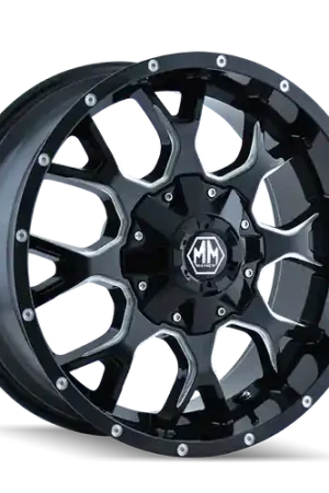 Original Mayhem Warrior 8015 6x114.3/6x139.7 17x9+18 Black/Milled Spokes
