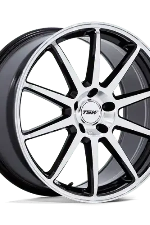 Latest TSW TW004 CANARD 5X112 20x9 +20 GLOSS BLACK W/ MACHINED FACE