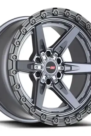 Next Day Delivery Vortek VRT-602 6x135/6x139.7 17x9 +0 Matte Titanium With Black Bead Ring