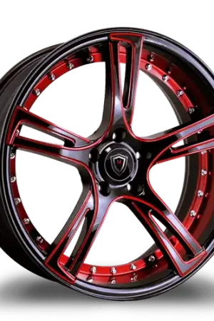 Modern MARQUEE WHEELS M3247 5x120 20x9+15 BLACK / RED