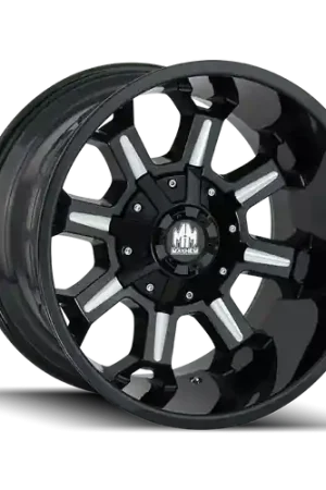 Shop Now Mayhem Combat 8105 8x180 18x9+18 Gloss Black/Milled Spokes