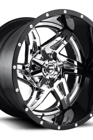 Fuel 2PC D272 ROCKER 8X170 22X10 -13 CHROME PLATED GLOSS BLACK LIP Price Drop