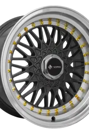 Cheap Vors VR3 5x112 16x8  +20 Gun Metal Machine Lip Gold Rivet