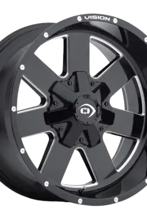 Direct From Manufacturer Vision Off-Road 411 Arc 8x165.1 17x9+12 Gloss Black Milled Spoke