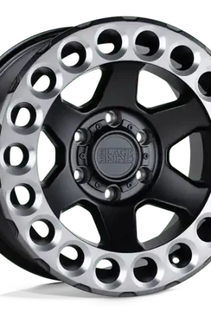 One Day Deal Black Rhino ODESSA 6X139.7 17X9.5 +12 MATTE BLACK W/ MACHINED TINT LIP & MILLED RINGS