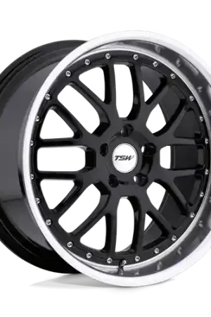 Best Choice TSW VALENCIA 5X112 20X10 +40 GLOSS BLACK W/ MIRROR CUT LIP