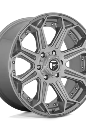 Fuel 1PC D705 SIEGE 5X127 22X12 -44 BRUSHED GUN METAL TINTED CLEAR Next Day Delivery