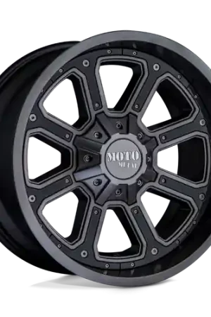 Authentic Moto Metal MO984 SHIFT 6X120/6X139.7 18X9 +18 MATTE GRAY GLOSS BLACK INSERTS