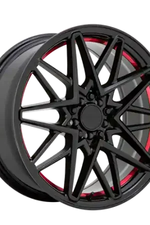 Ruff CLUTCH 5X100/5X114.3 18X8 +38 GLOSS BLACK W/ MACHINED RED INNER LIP Don’t Miss Out