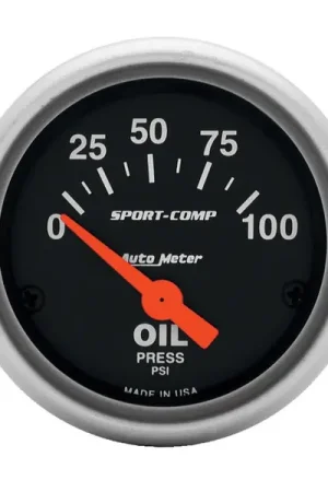Autometer Sport-Comp 52mm 0-100 PSI Electronic Oil Pressure Gauge Time-Limited