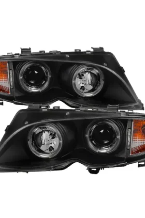 Price Drop Spyder BMW E46 3-Series 02-05 4DR Projector Headlights 1PC LED Halo Blk PRO-YD-BMWE4602-4D-AM-BK