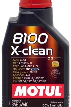 Low Price Motul 1L Synthetic Engine Oil 8100 5W40 X-CLEAN C3 -505 01-502 00-505 00-LL04
