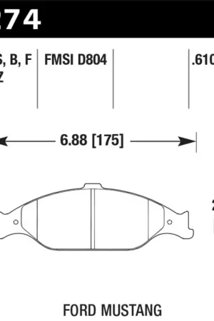 Trusted Brand Hawk 99-04 Ford Mustang Base/GT Performance Ceramic Street Front Brake Pads