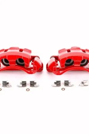 Time-Limited Power Stop 00-05 Ford Excursion Front Red Calipers w/Brackets - Pair