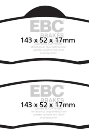 EBC 05-06 Infiniti QX56 5.6 (Bosch) Extra Duty Rear Brake Pads Next Day Delivery