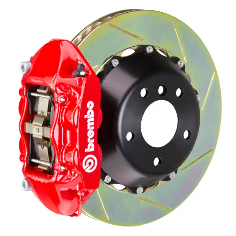 Brembo 03-08 SL55 AMG(Excl Black Series) Rr GT BBK 4Pist Cast 380x28 2pc Rotor Slotted Type1-Red Limited Edition