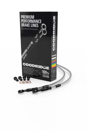 Exclusive Goodridge 12-13 Harley-Davidson XL1200X Forty Eight Clear Front Brake Line w/Black Fitting