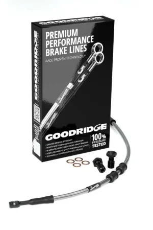 Fast Shipping Goodridge 07-10 HD FXSTC +6in Clear Brake Line Kit w/Black Fittings